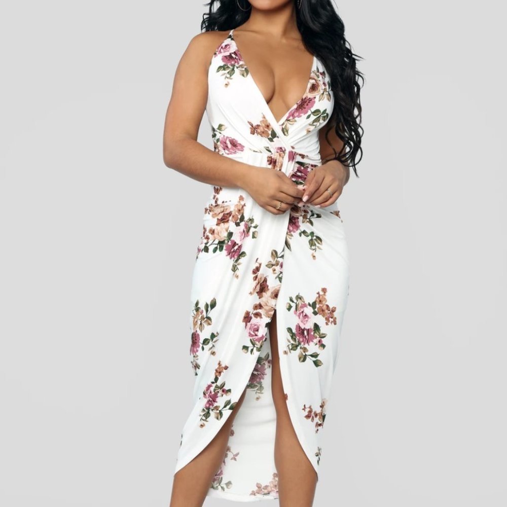 Asymmetrical floral dress